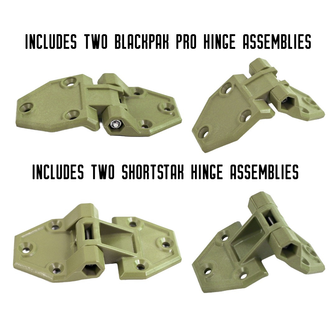 Hinge & Latch Kit for BlackPak Pro and ShortStak, Olive Green