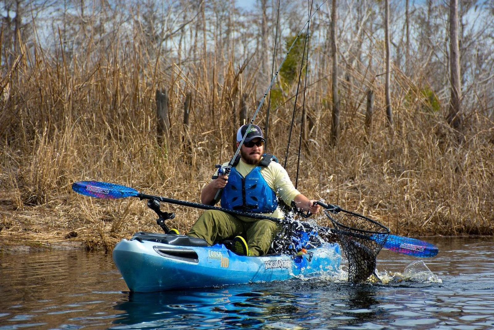 YakAttack® Leverage Landing Net, 20'' x 21'' Hoop - Best Kayak Fishing Landing  Net