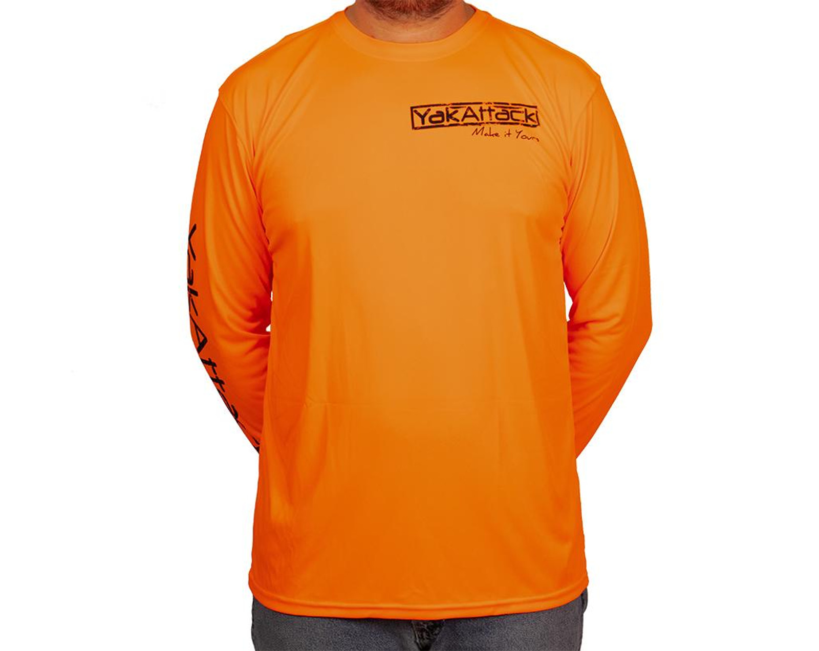 Make It Yours Long Sleeve Tee Shirt, Safety Orange - Kayak Fishing Gear and