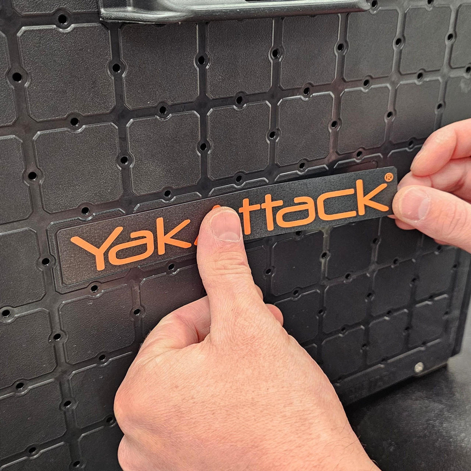  YakAttack Logo BlackPak Side Panel Decal, Orange, 7" x 1.13" 