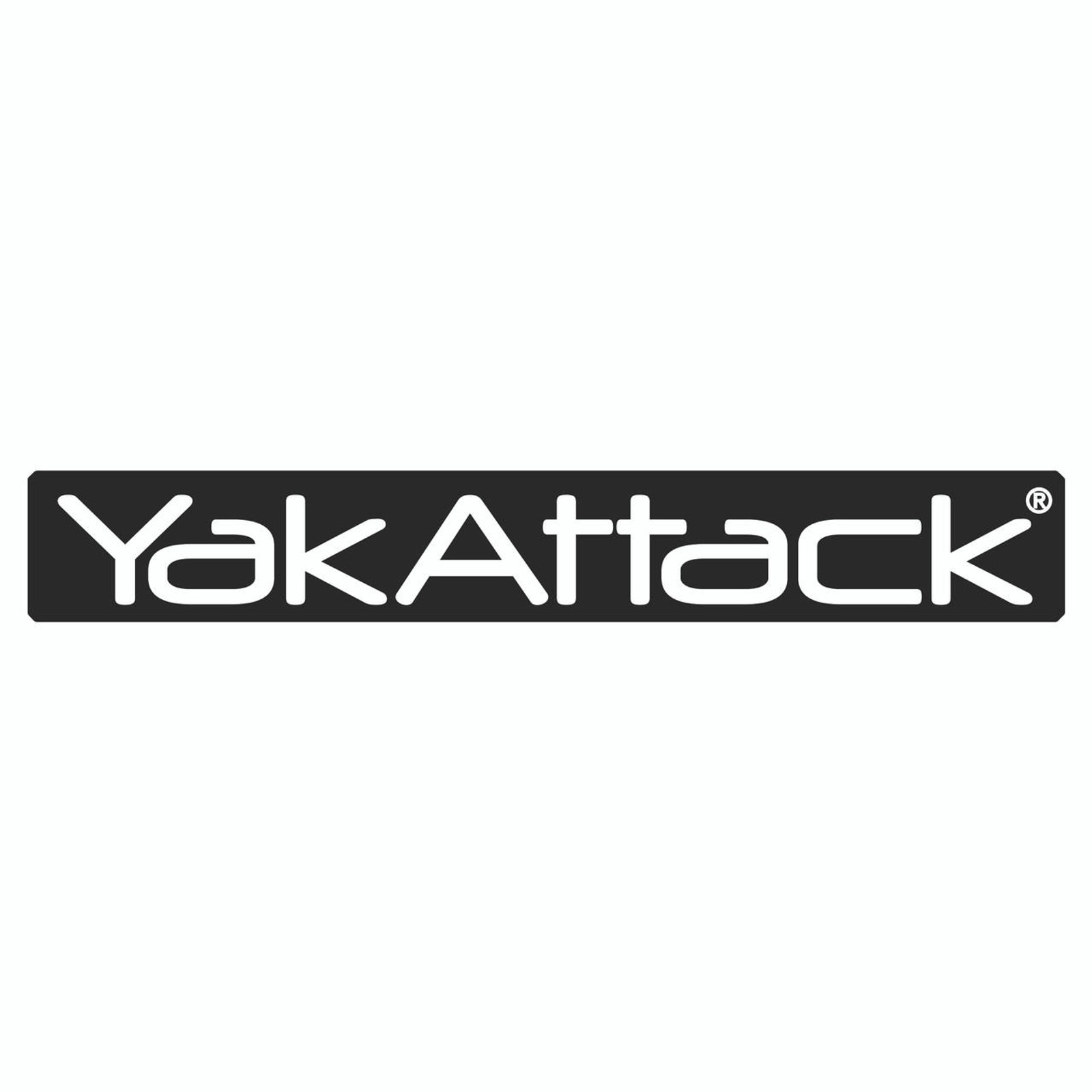  YakAttack Logo BlackPak Side Panel Decal, White,  7" x 1.13" 