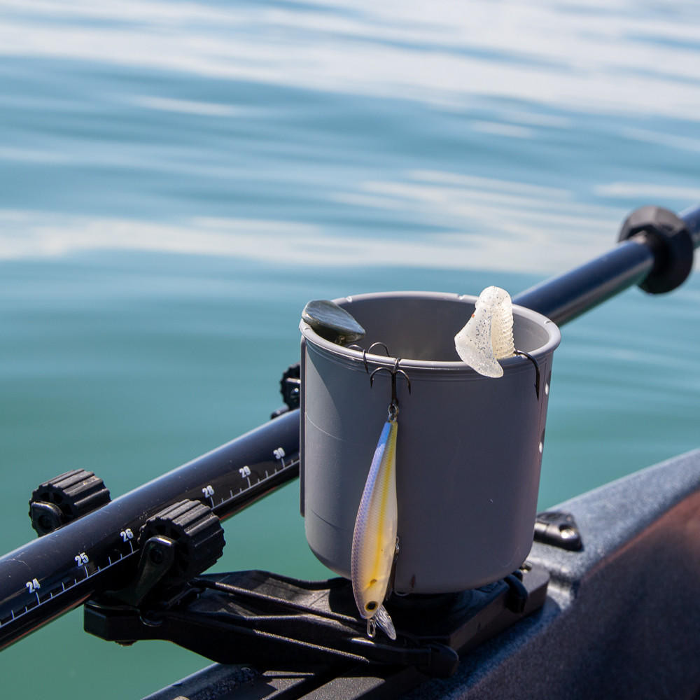 YakAttack® - MultiMount Cup Holder in Battleship Grey - Kayak