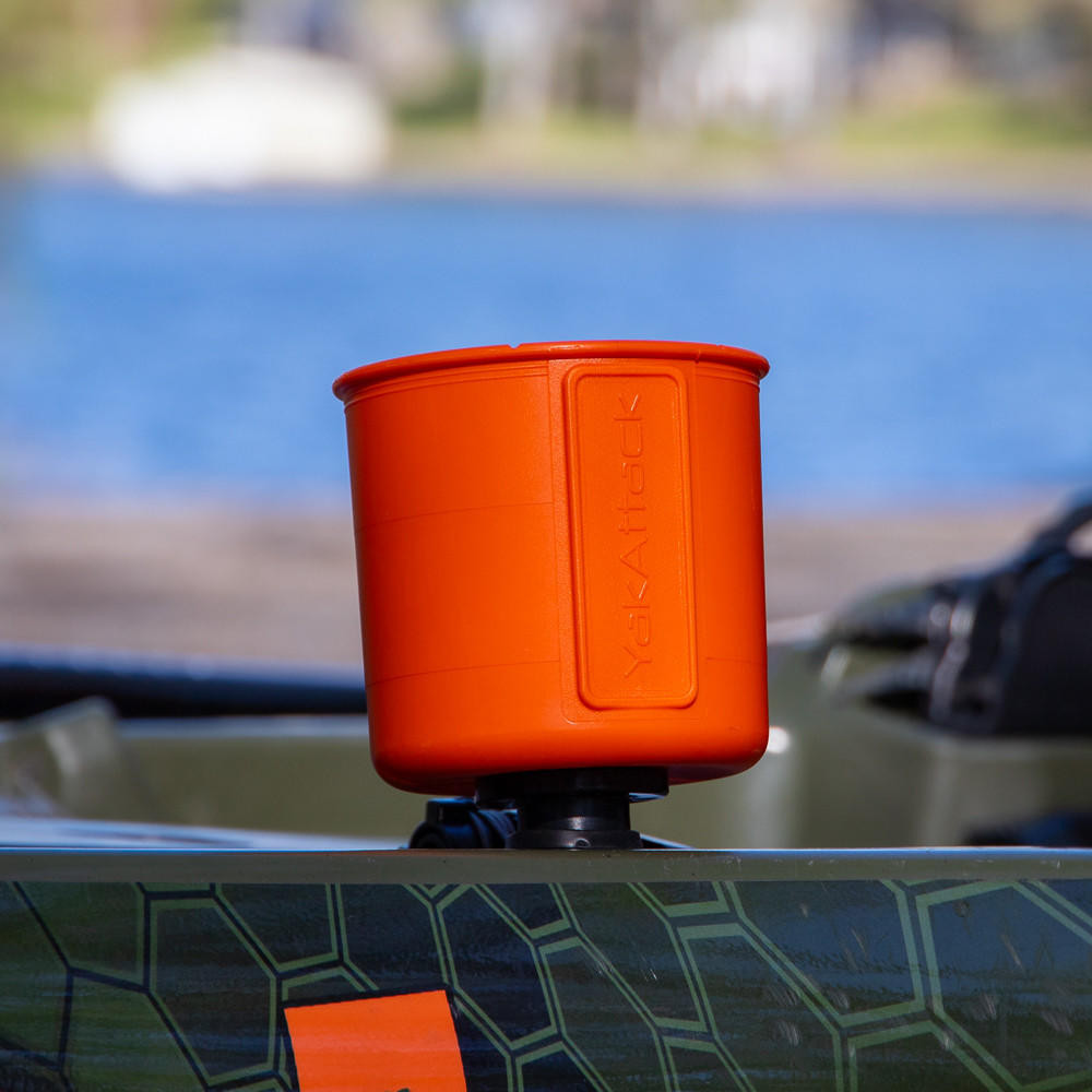 YakAttack® - MultiMount Cup Holder in Orange - Kayak Fishing