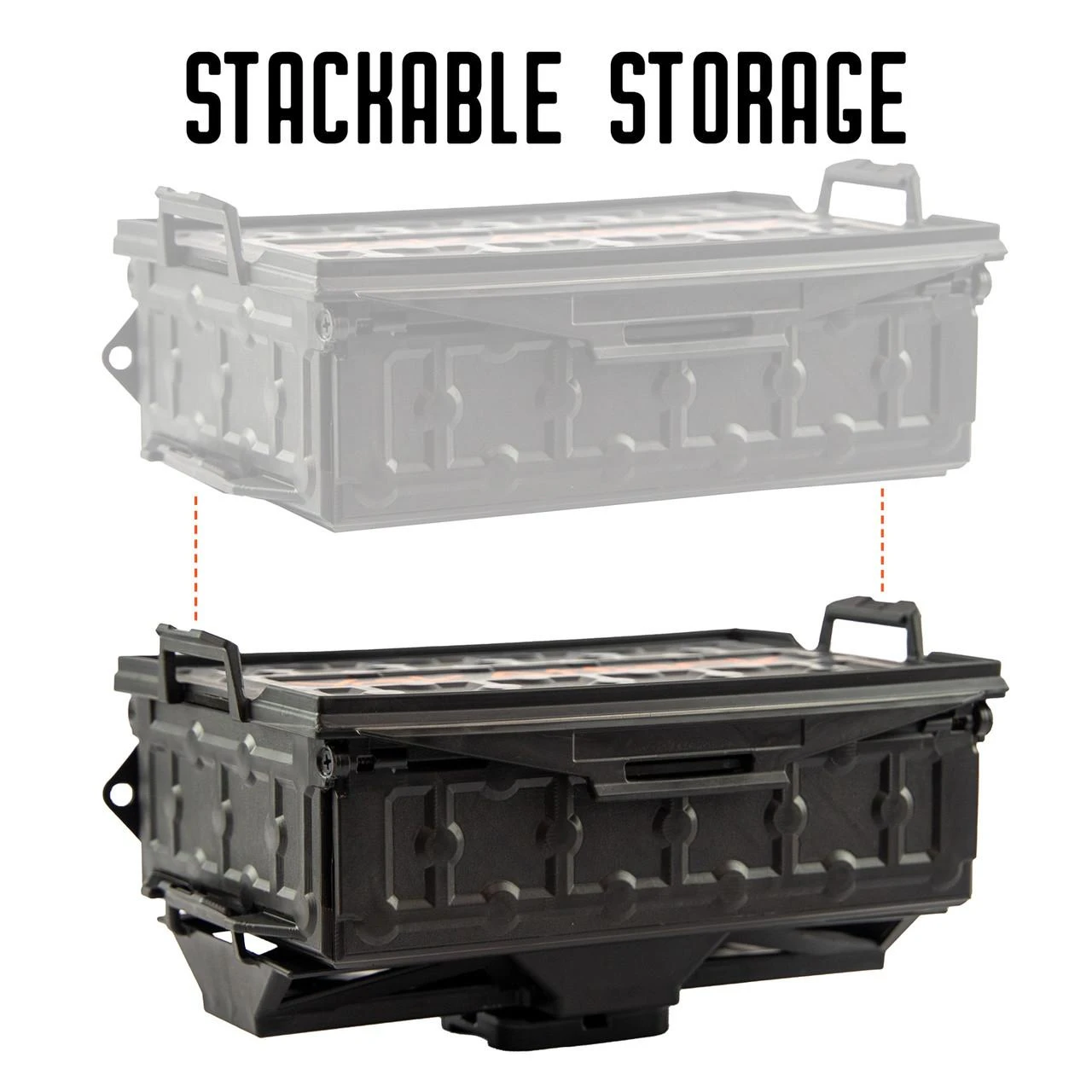 TracPak Stackable Storage Box, Spare Box, Battleship Grey shown