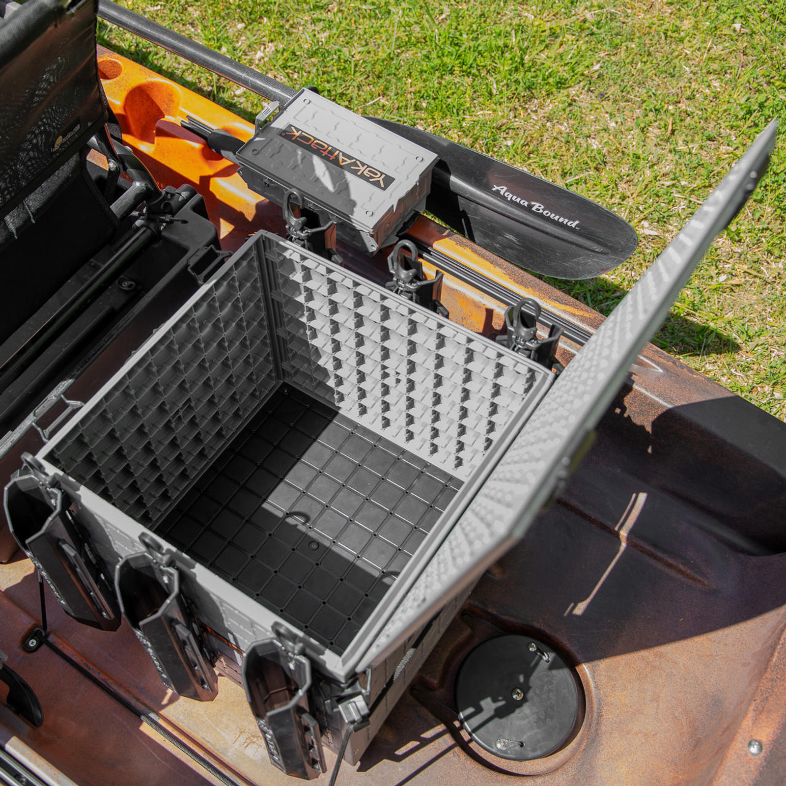  BlackPak Pro Kayak Fishing Crate - 16" x 16", Battleship Grey 