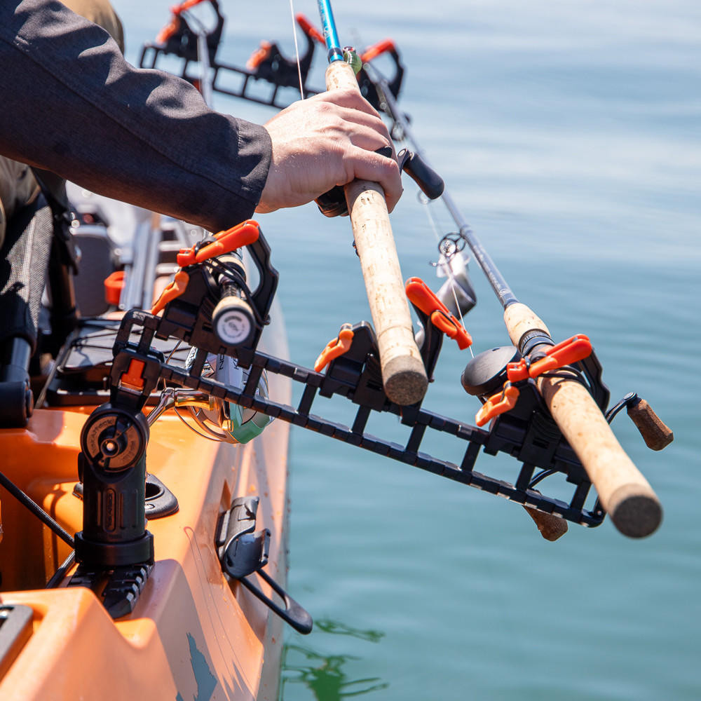 YakAttack® SideStage Pro Rod Rack Horizontal Rod Stager - Kayak