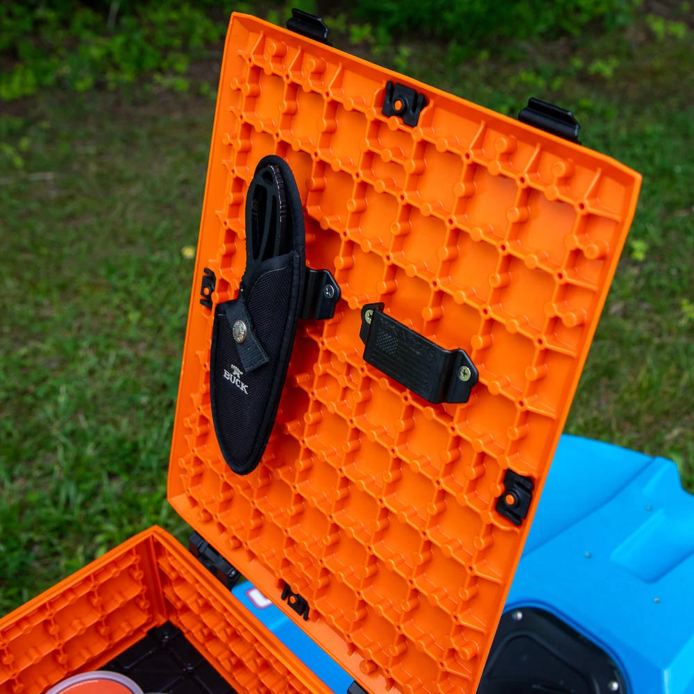 Top angled view of the GridLoc Belt Loop Adapter on BlackPak Pro lid