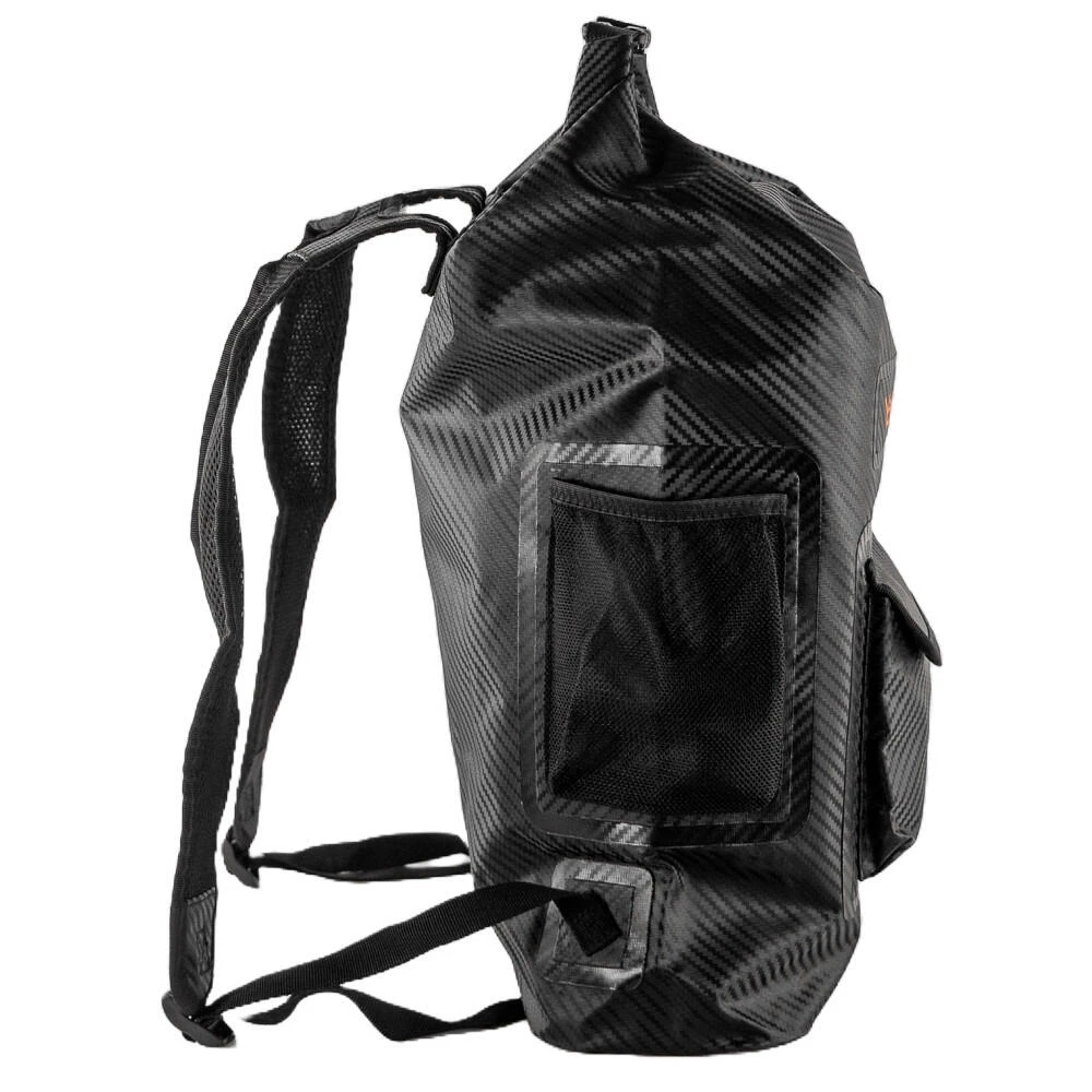 Side view of 20L Roll-Top Drybag Backpack - Black