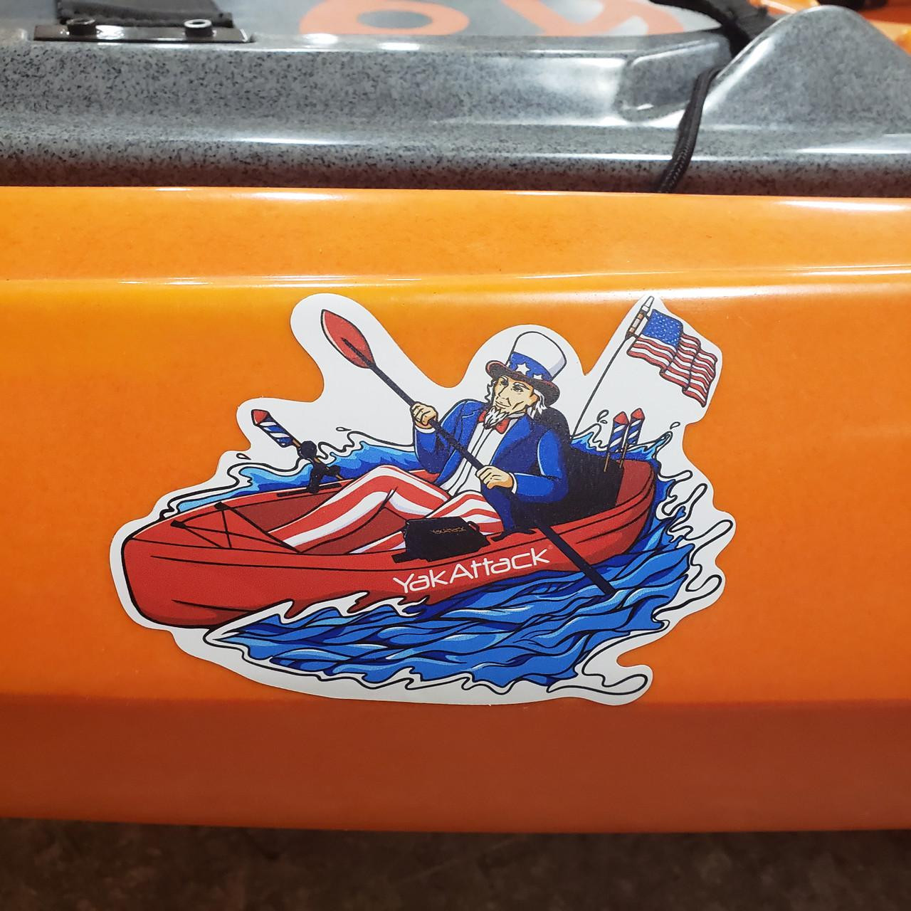 Uncle Sam Decal 4.75” x 3.75” on side of kayak