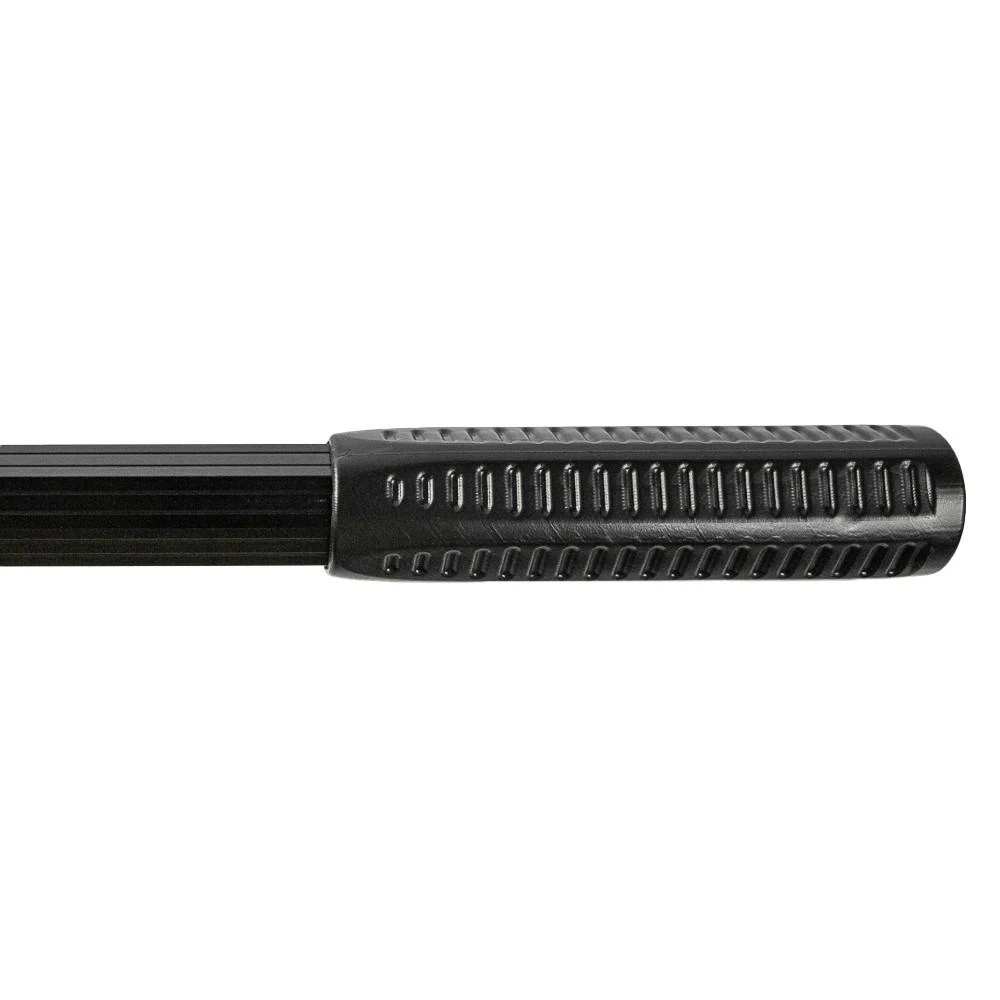 16” x 19” Landing Net with 24” Long Telescoping Handle and Rubber Netting, Black (close up on handle)