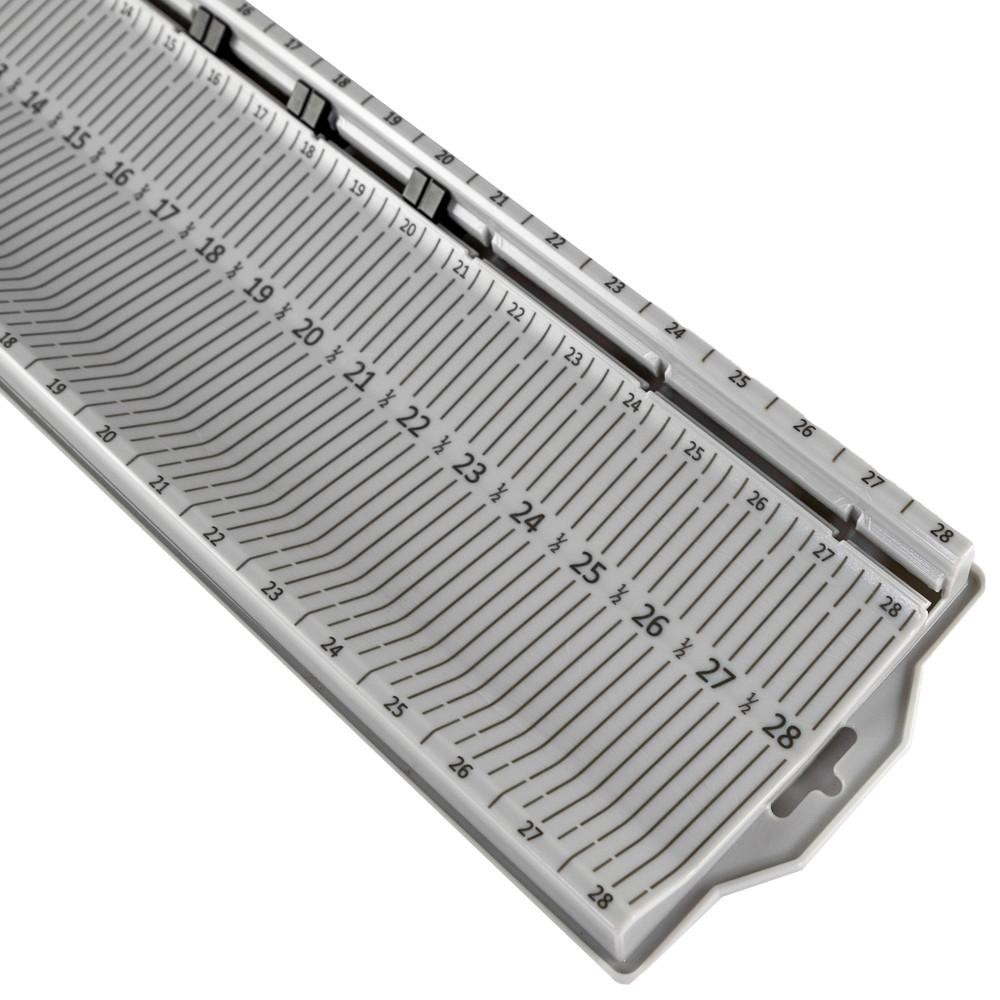 LeaderBoard - 28" Measuring Board with Built-In Identifier Holders and Cull Tabs, Overcast Grey (18)