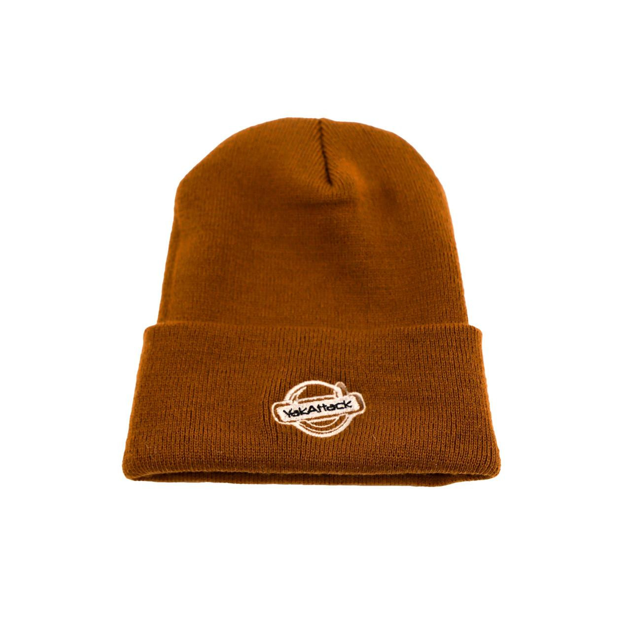 Front of the Hooked Logo Beanie - Duck Brown