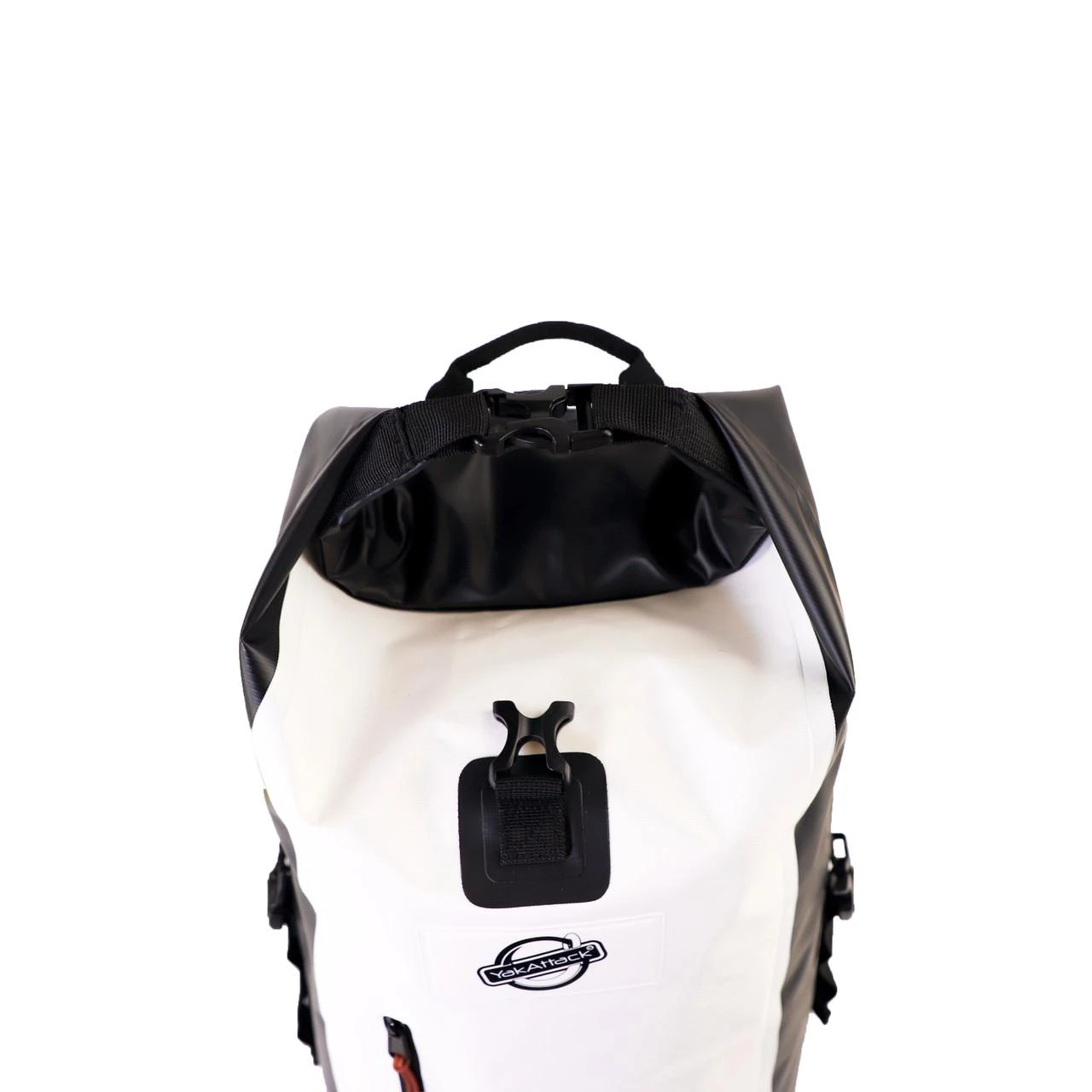 Top view of the 20L Roll-Top DryBag Backpack, White