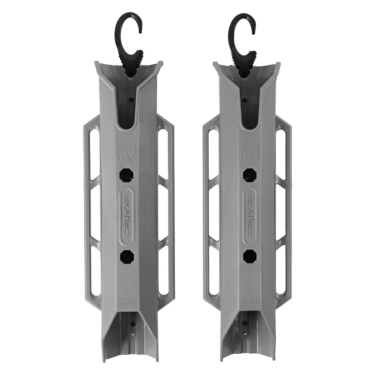 Front view of the TetherTube Rod Holder- Two Pack with Mounting Hardware, Battleship Grey