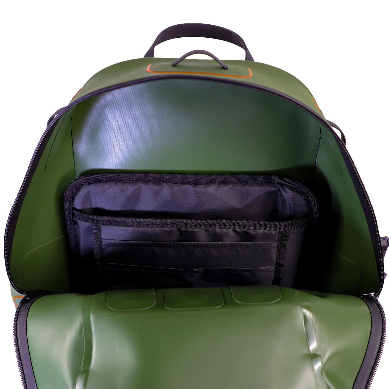 28L BackWater DryPak, Waterproof Backpack, Green/Orange, Includes