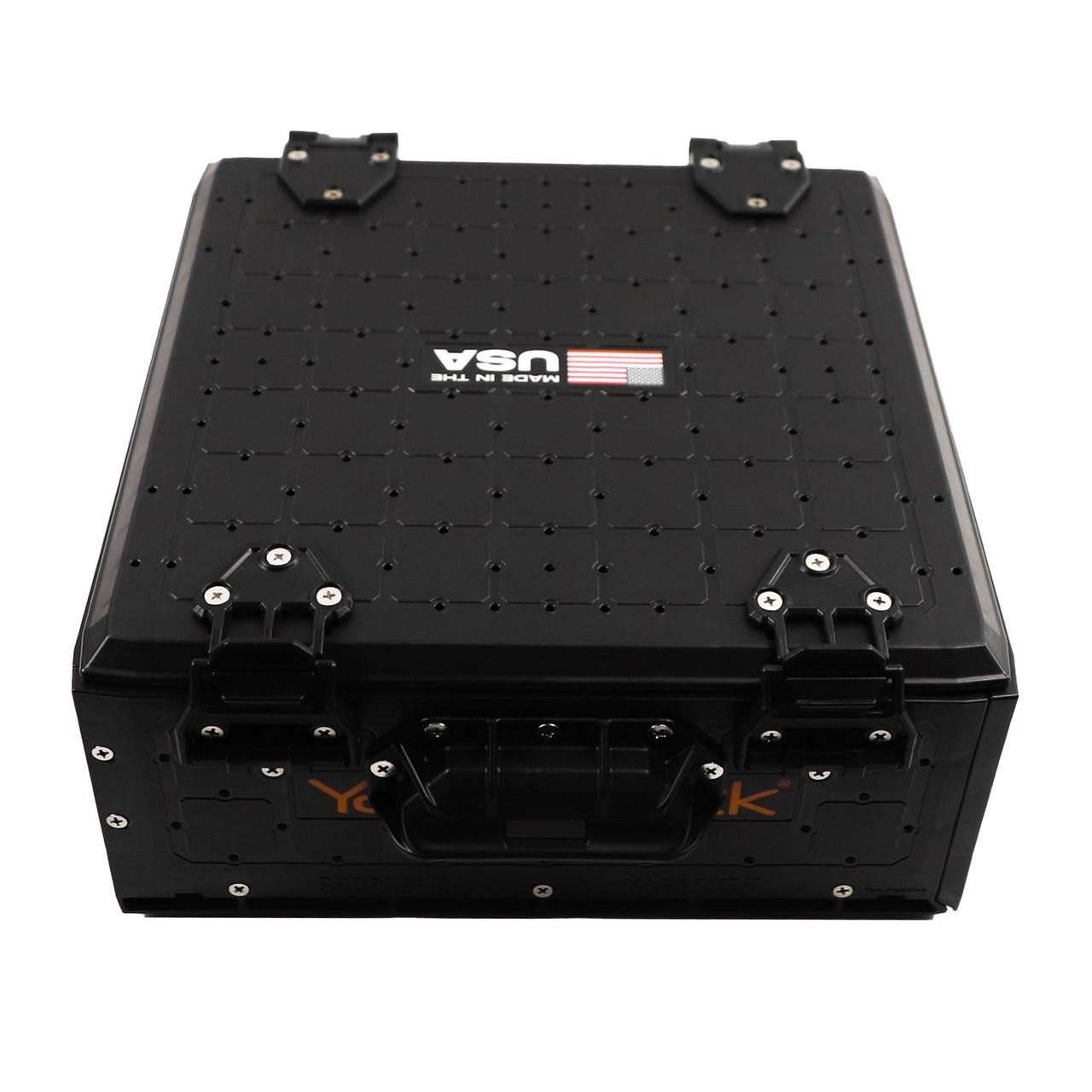 Front angled view of the ShortStak SOLO Storage Box 13" x 13", Black