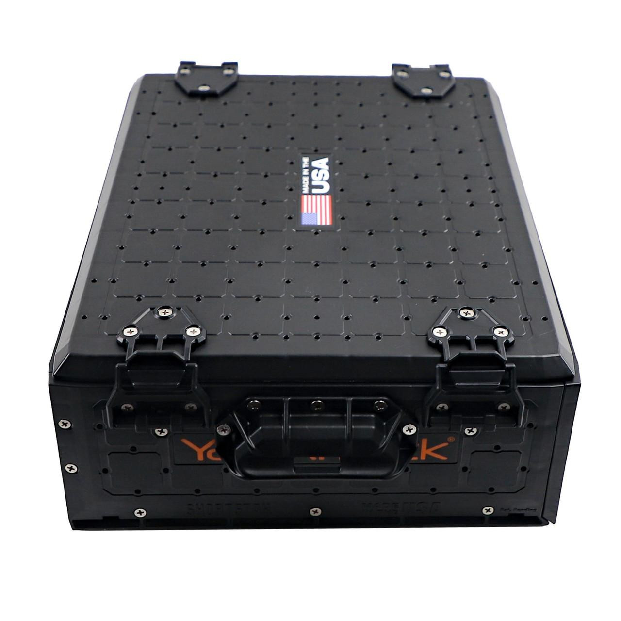 Front angled view of the ShortStak SOLO Storage Box 13" x 16", Black