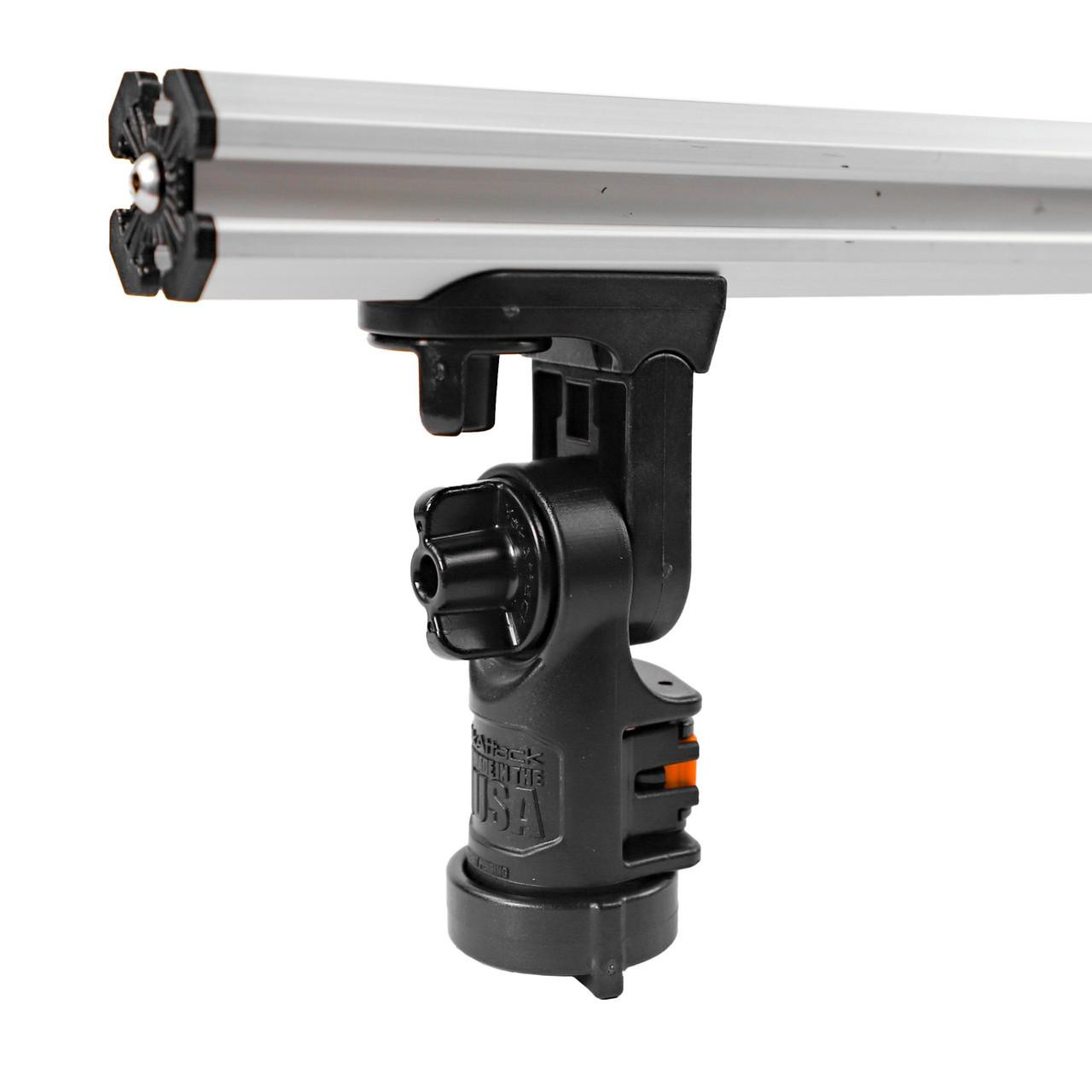 Close up view of the Command Center CrossBar, with Track Mounted LockNLoad™ Mounting System