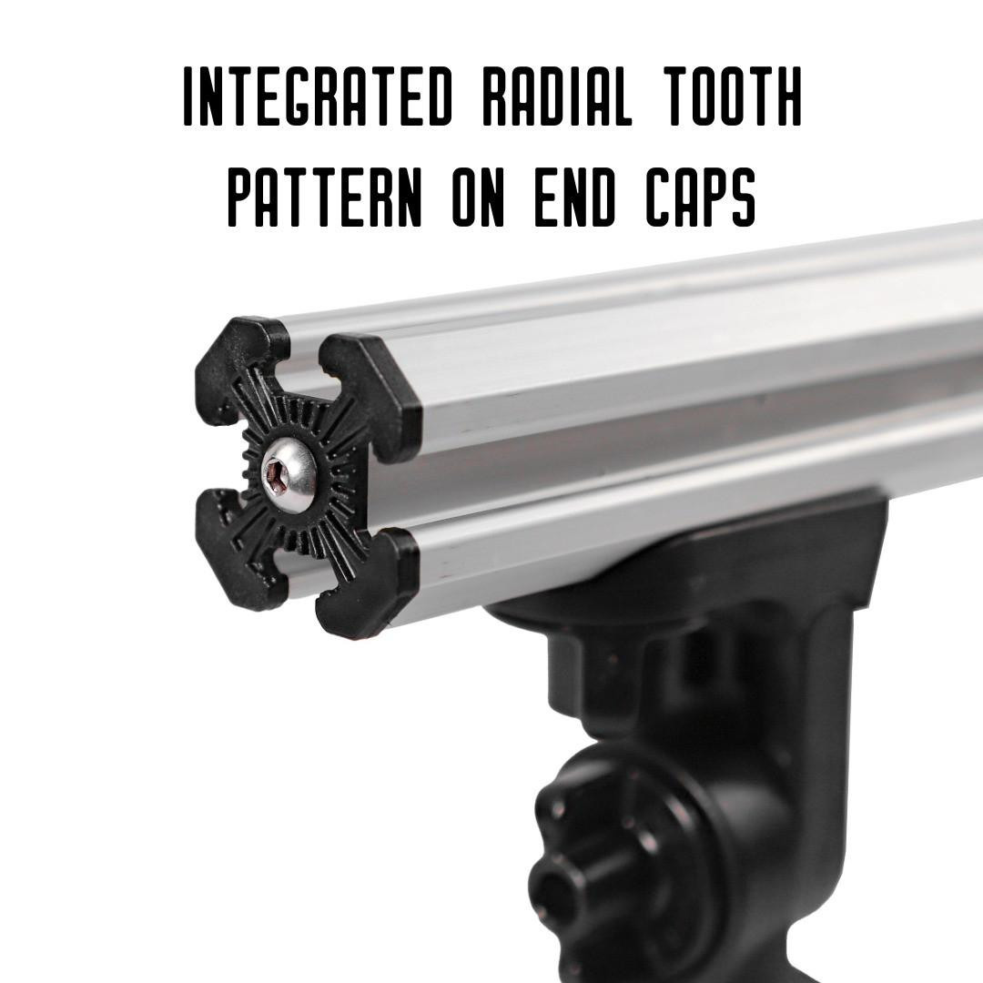 Command Center CrossBar, with Track Mounted LockNLoad™ Mounting System with end caps shown