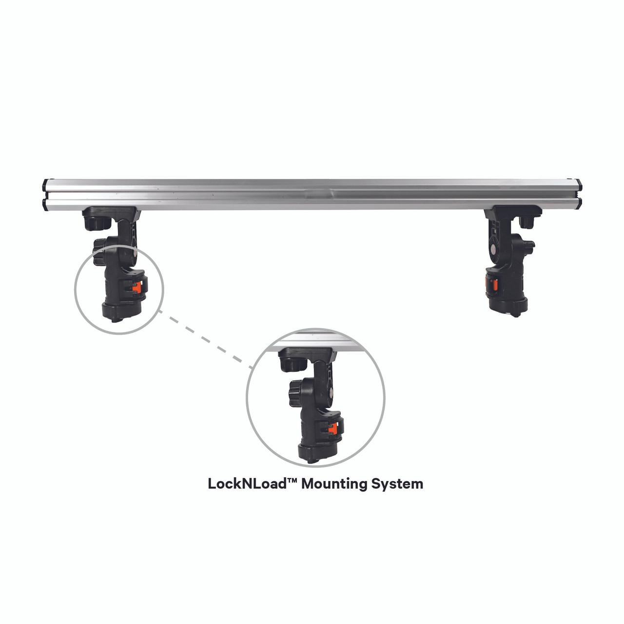 Command Center CrossBar, with Track Mounted LockNLoad™ Mounting System showing LockNLoad Mounting System