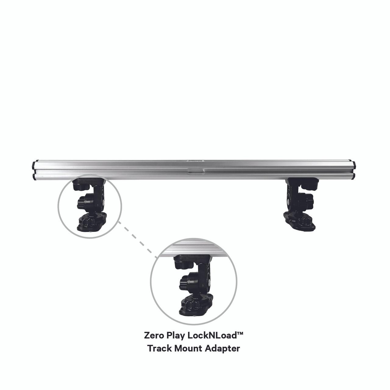 Front view of the Command Center CrossBar, with Zero Play LockNLoad™ Track Mount Adapter with Zero Play LockNLoad Adapter shown