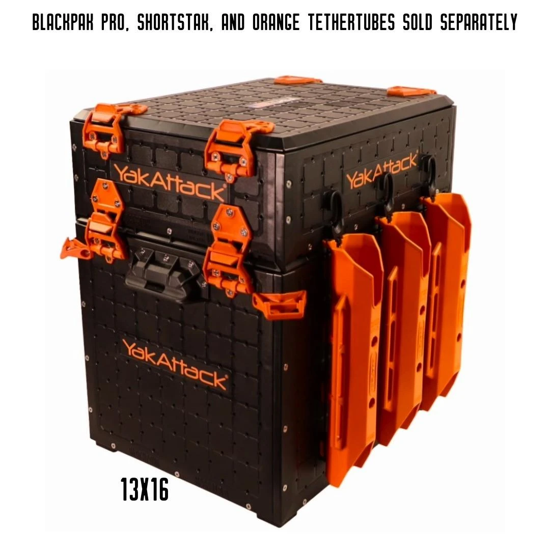 Hinge & Latch Kit for BlackPak Pro and ShortStak, Orange shown on a 13x16 ShortStak