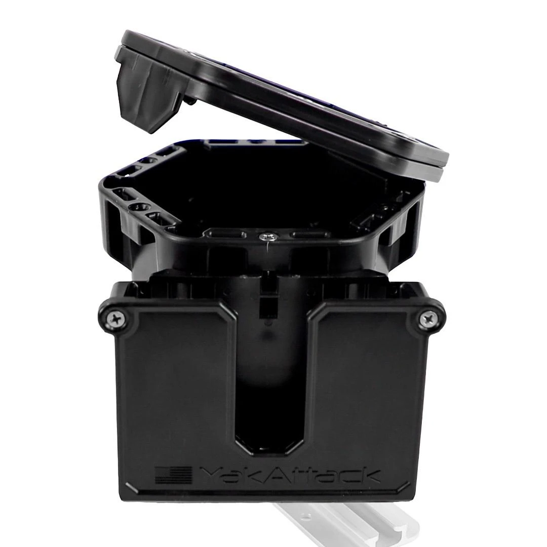 Side view of the Trash Trap Cup Holder Pro, shown opening