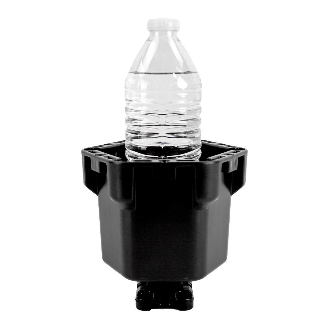Cup Holder Pro, Black with 16 oz water bottle inside