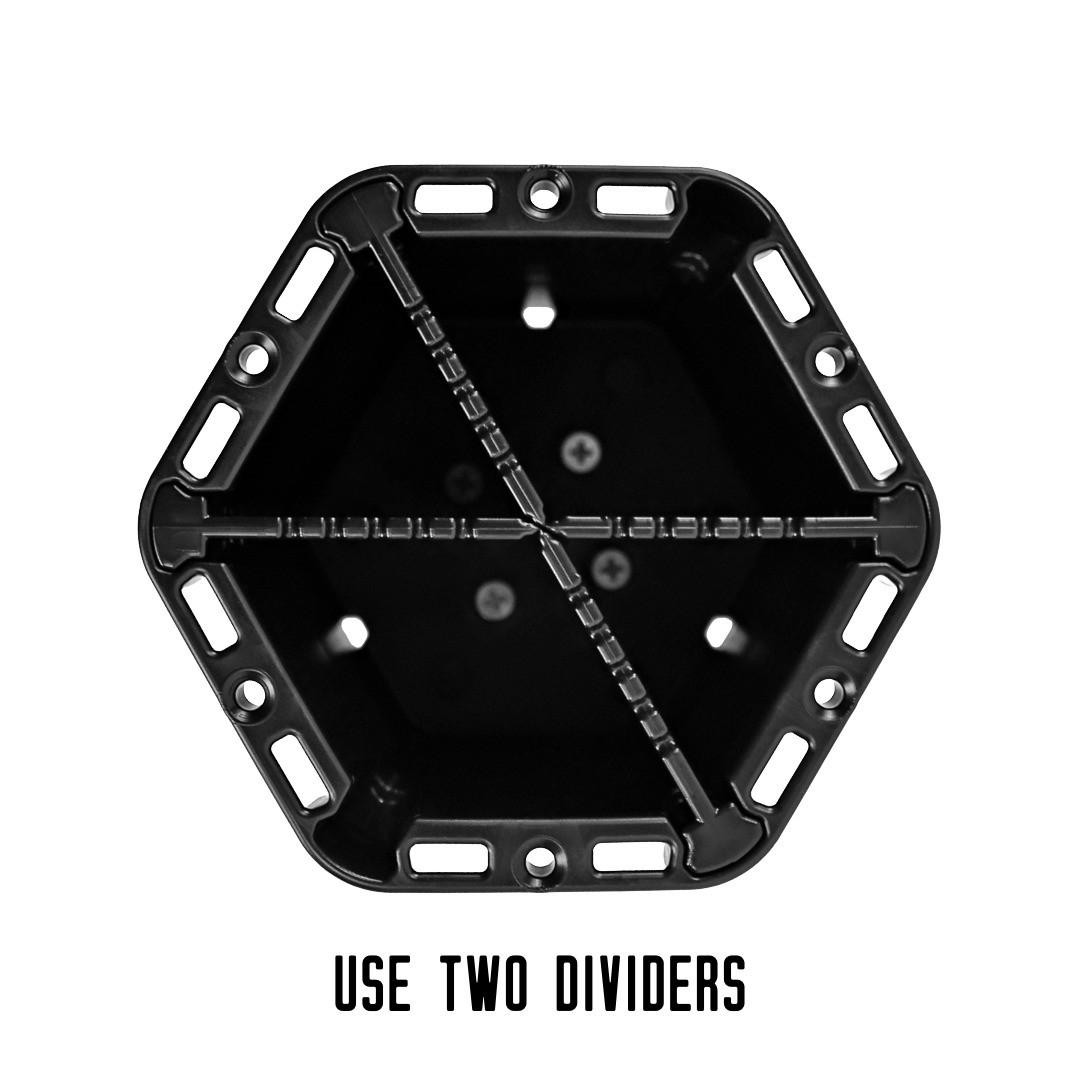 Top view of two Cup Holder Pro Vertical Dividers at an angle