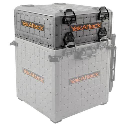 Front view of the 13x13 ShortStak Upgrade Kit for BlackPak Pro, Battleship Grey