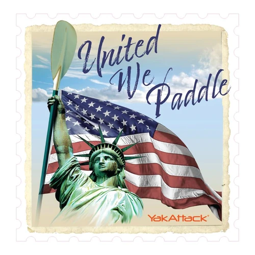 Front view of the United We Paddle Decal, 3"