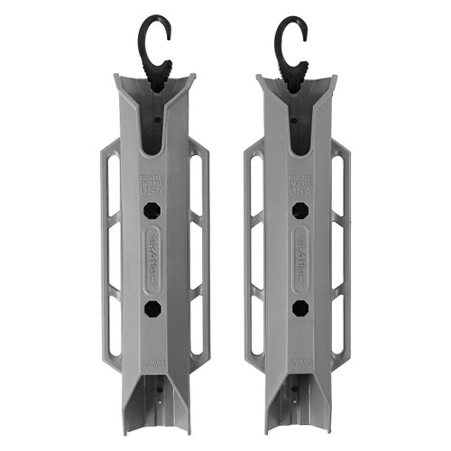 Front view of the TetherTube Rod Holder- Two Pack with Mounting Hardware, Battleship Grey
