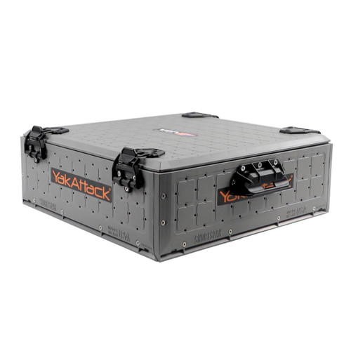 Front right view of the ShortStak SOLO Storage Box 16" x 16", Battleship Grey