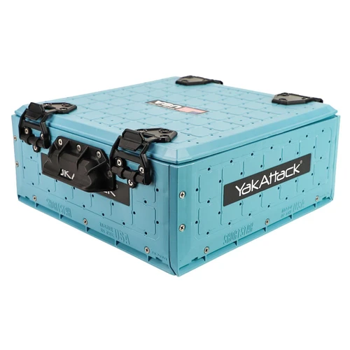 Front right view of the ShortStak SOLO Storage Box 13" x 13", Jetty Blue