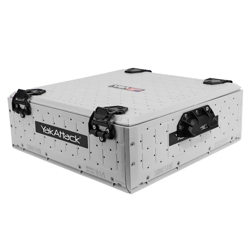 Front right view of the ShortStak SOLO Storage Box 16" x 16", Overcast Grey