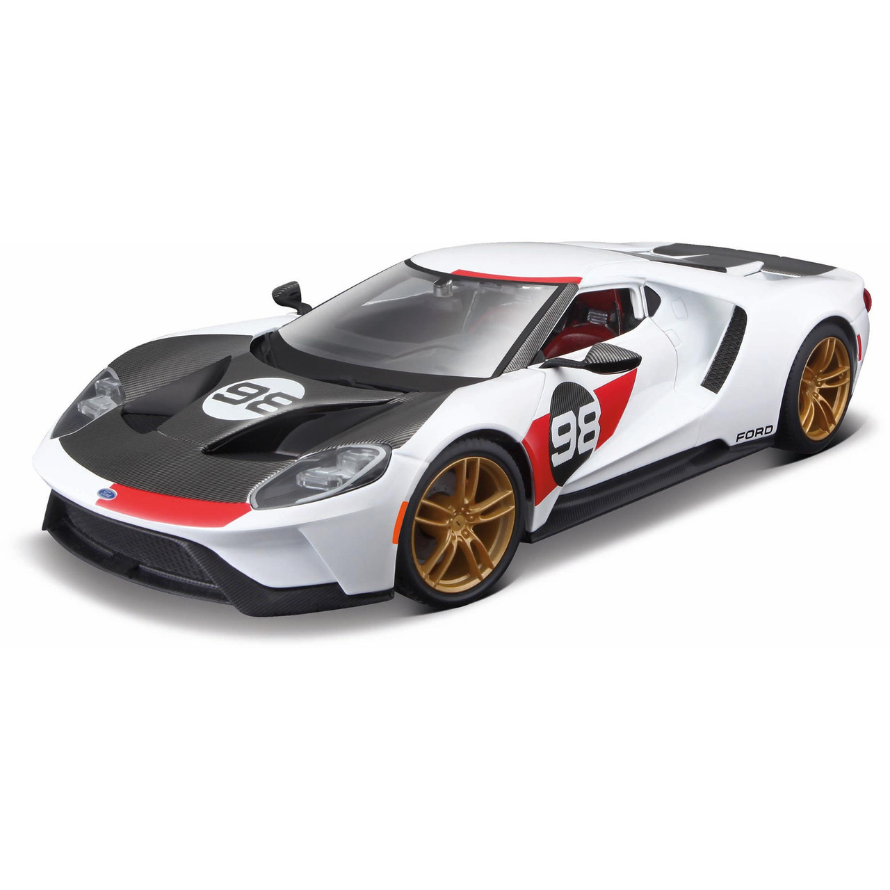 2021 Ford GT Heritage Series #98 1:18 Scale Diecast Model Car by Maisto