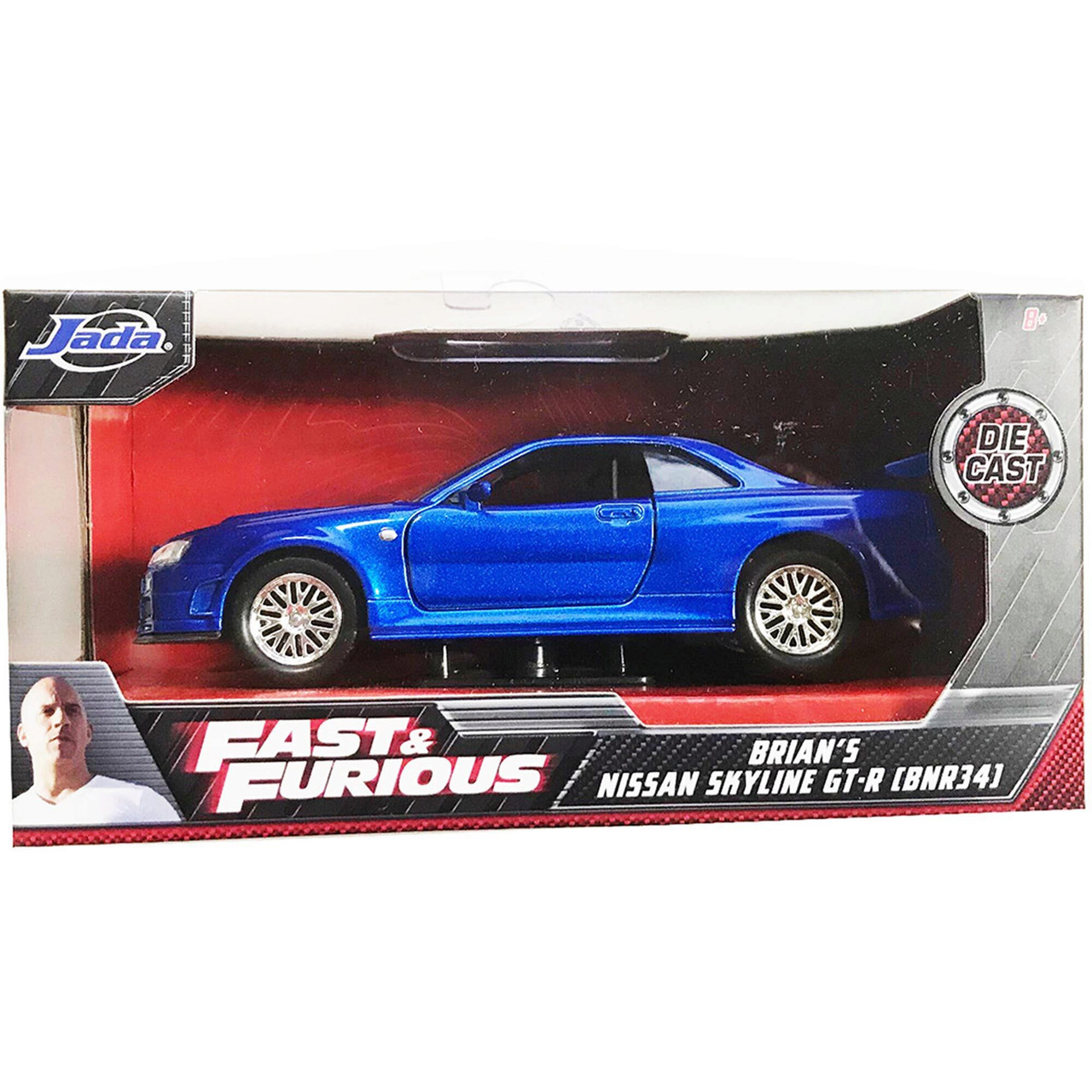 BRIAN's Nissan Skyline GT-R (R34) Blue - Fast & Furious 1:32 Scale Diecast  Model Car by Jada Toys