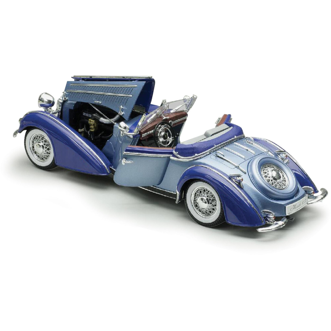 1939 Horch 855 Roadster - Blue 1:18 Scale Diecast Replica Model by Sunstar