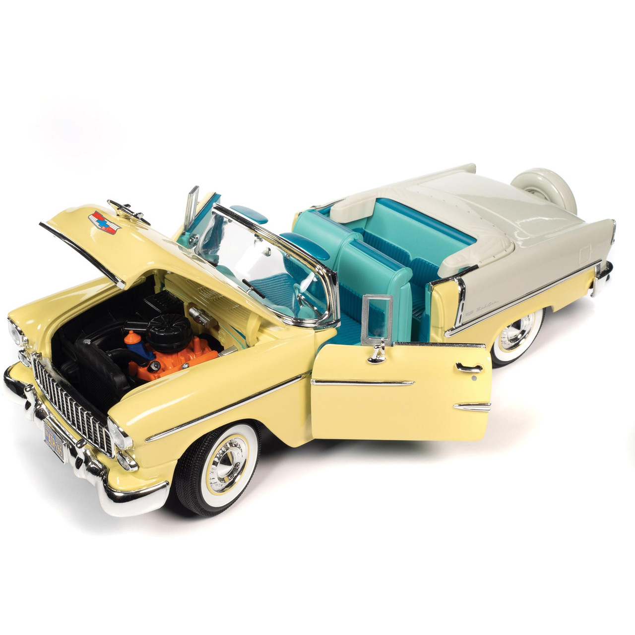 1955 Chevy Bel Air Convertible - Harvest Gold 1:18 Scale Diecast Replica  Model by American Muscle - Ertl