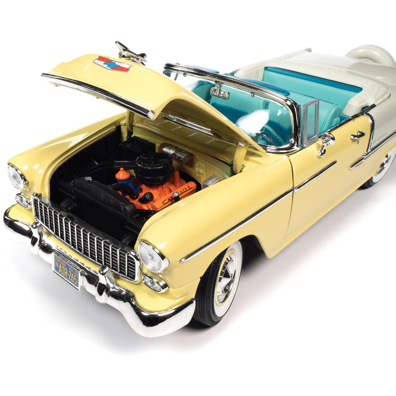 1955 Chevy Bel Air Convertible - Harvest Gold 1:18 Scale Diecast Replica  Model by American Muscle - Ertl