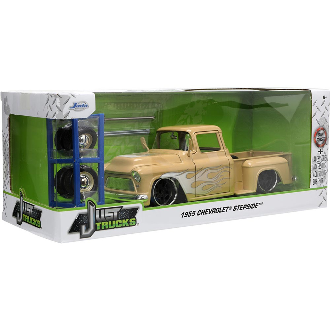 1955 Chevy Stepside Just Trucks w/ Tire Rack | Jada Toys