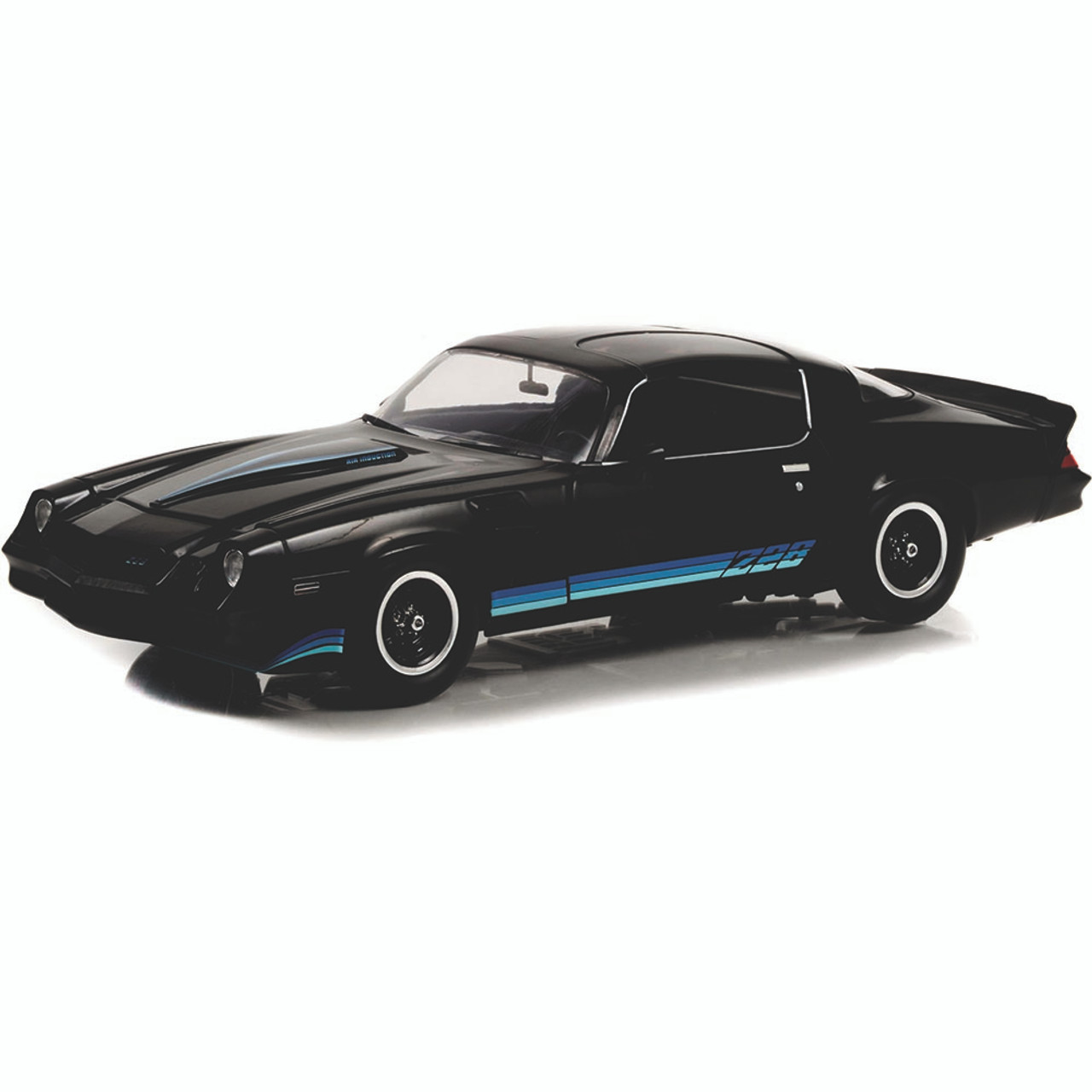 1981 Chevrolet Camaro Z/28 - Black with Blue Tri Color Z28 Stripes 1:18  Scale Diecast Model Car by Greenlight