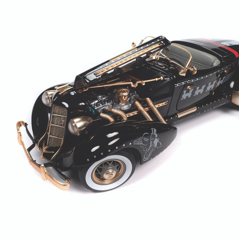 1935 Auburn 851 Speedster Monopoly Black w/Matte Gold | Auto World