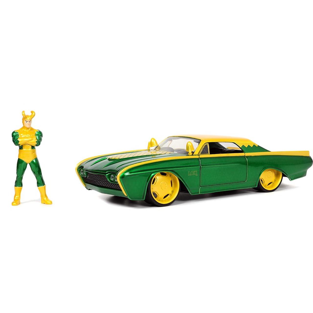 1963 Ford Thunderbird & LOKI Figure Marvel Hollywood Rides