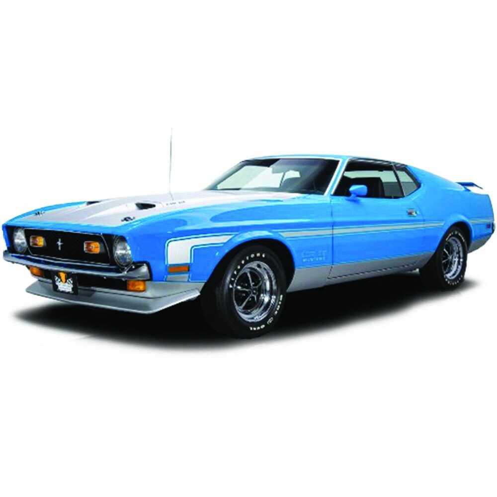 1971 Ford Mustang BOSS 351 Grabber Blue Diecast Model Car | Sunstar