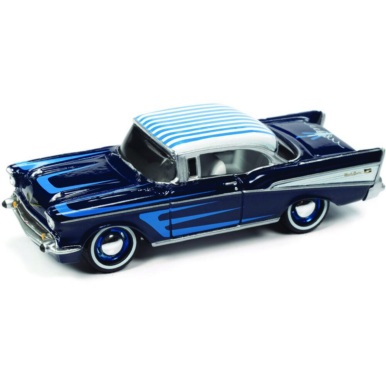 1957 Chevrolet Bel Air (Kustomized) - Cobalt Blue 1:64 Scale Diecast Model  Car by Johnny Lightning