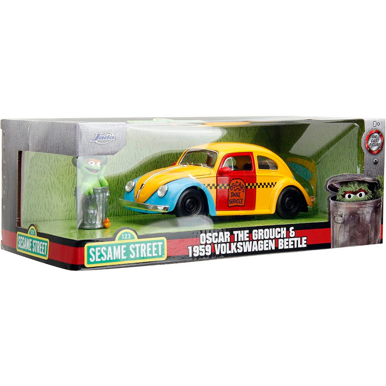 1959 Sesame Street VW Beetle with Oscar Figure 1:24 Scale Diecast Model Car  by Jada Toys