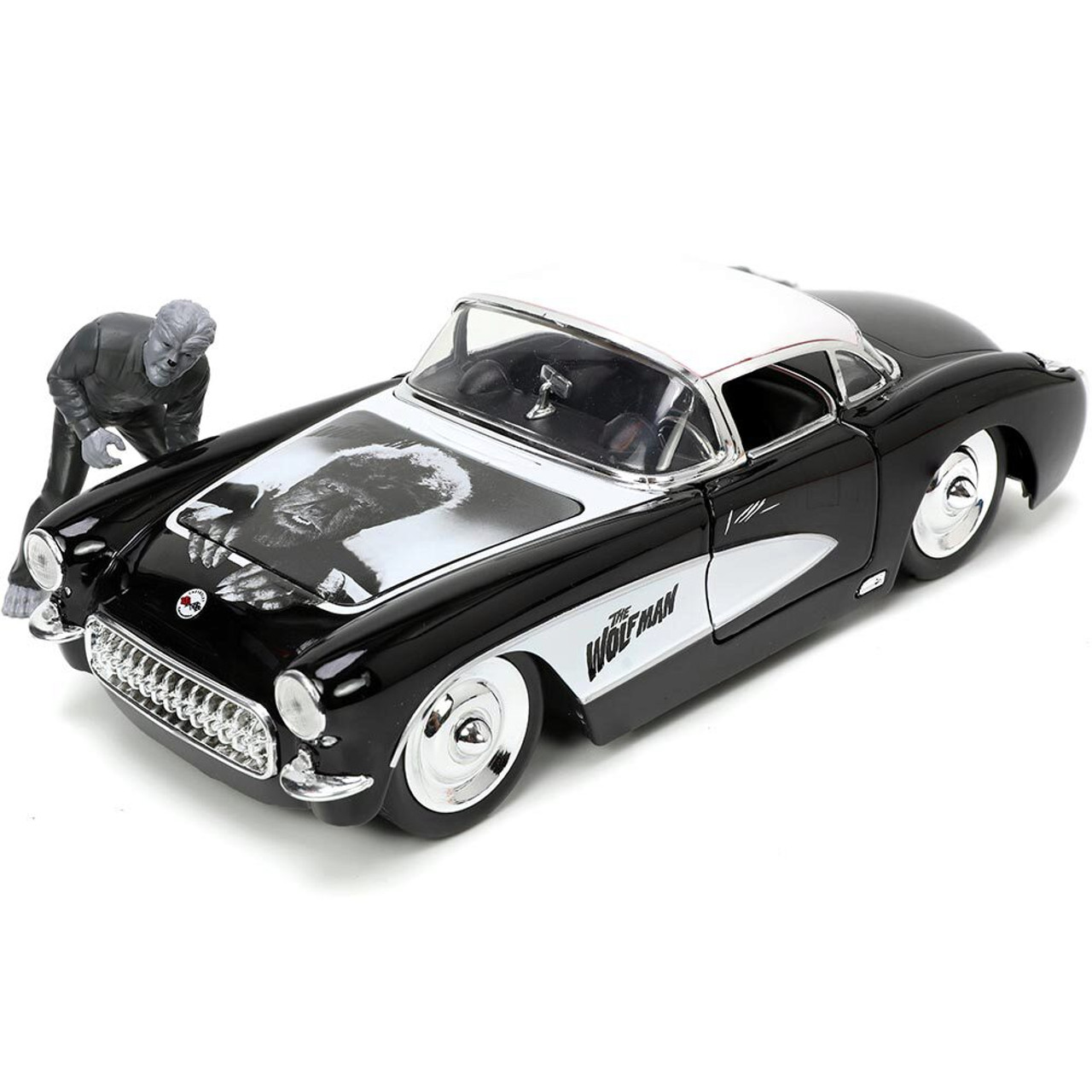 1957 Chevy Corvette with Universal The Wolfman Figure | Jada Toys