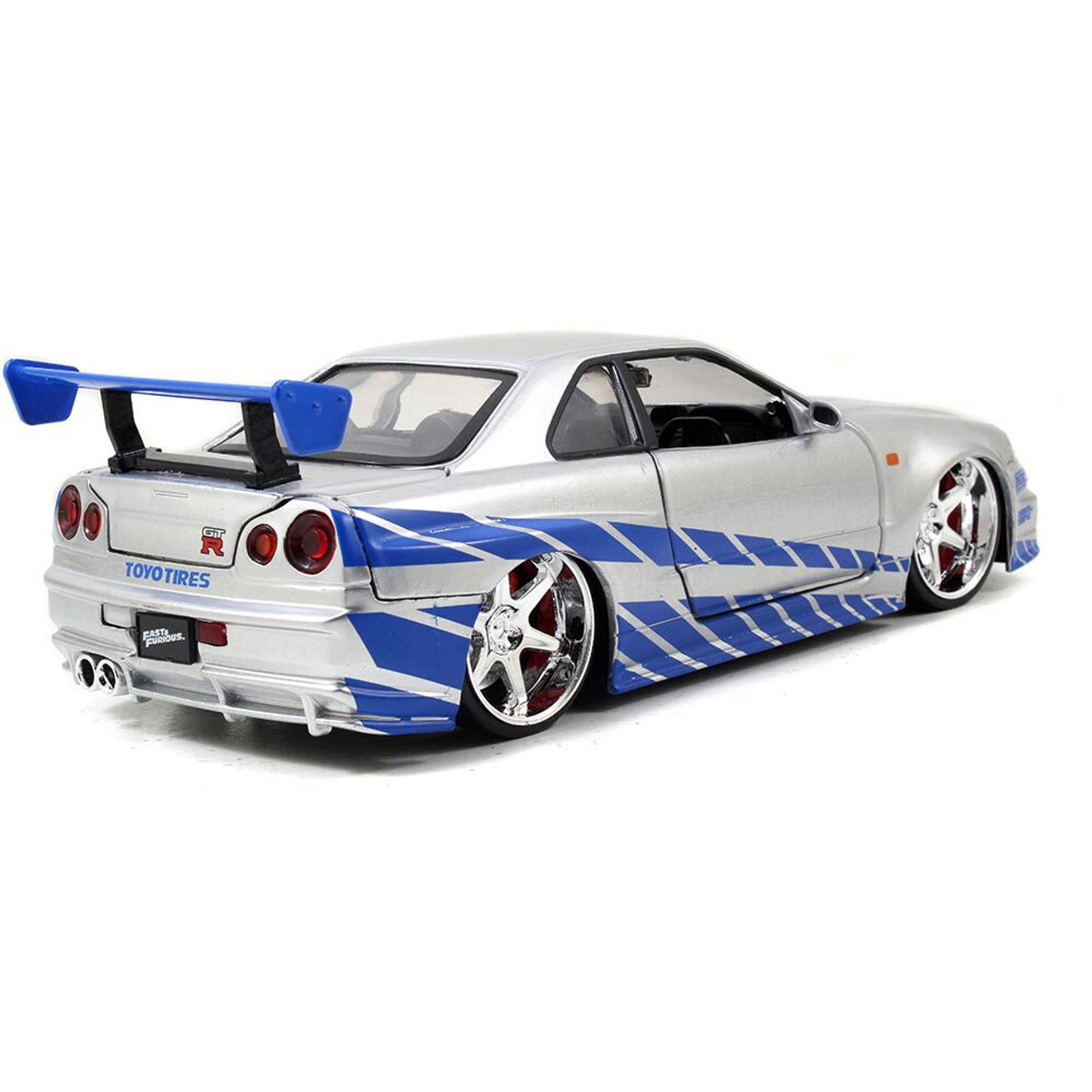 Fast & Furious Brian's Nissan Skyline GT-R (R34) 1:24 Scale Diecast Model  Car by Jada Toys