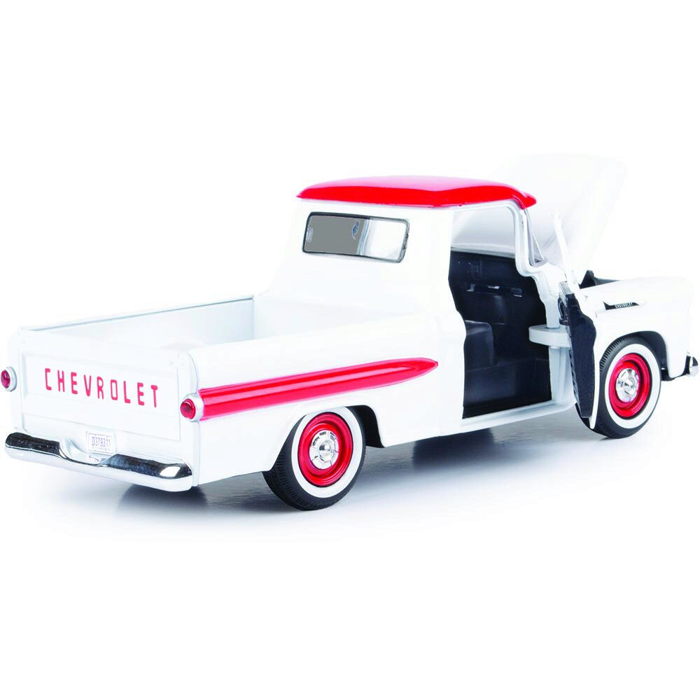 1958 Chevy Apache Fleetside Pickup White & Red | Motormax